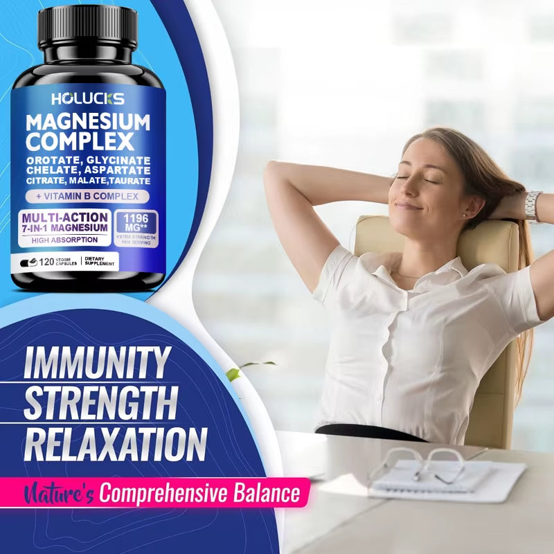 High Quality Magnesium Complex Supplement-Bone, Muscle & Heart Health , Sleep Support, Relaxation, Stress & Anxiety Relief
