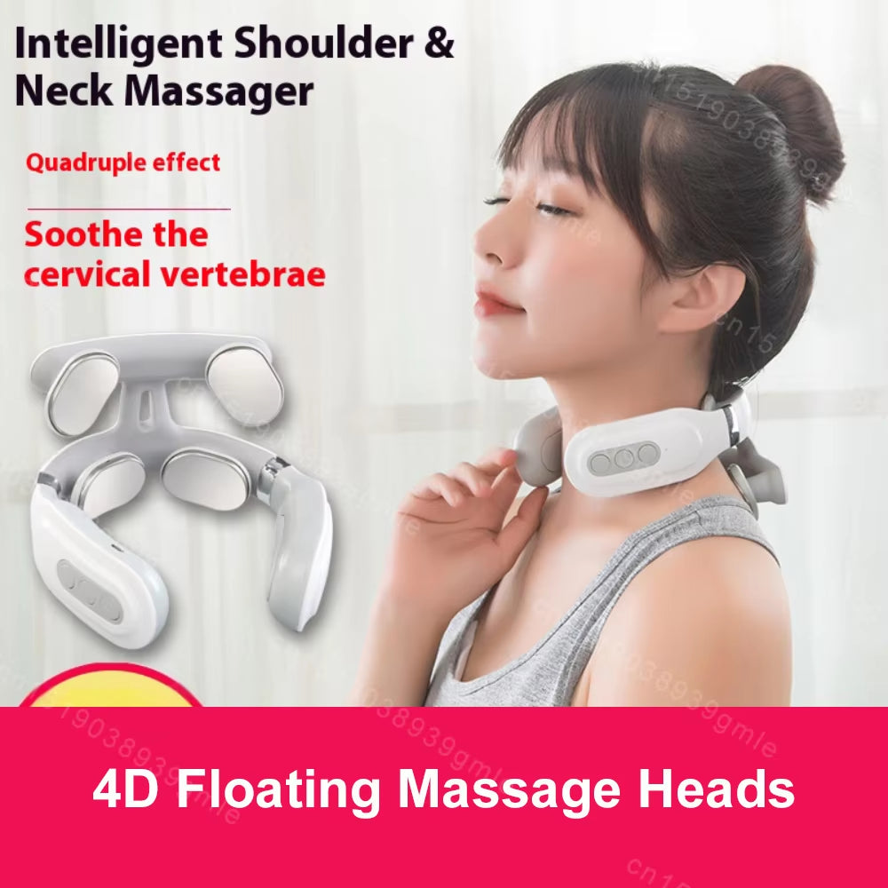 Finger Pressure Neck Massager Heated Back and Shoulder Massager Electric Kneading Neck Deep Massage Muscle Relax