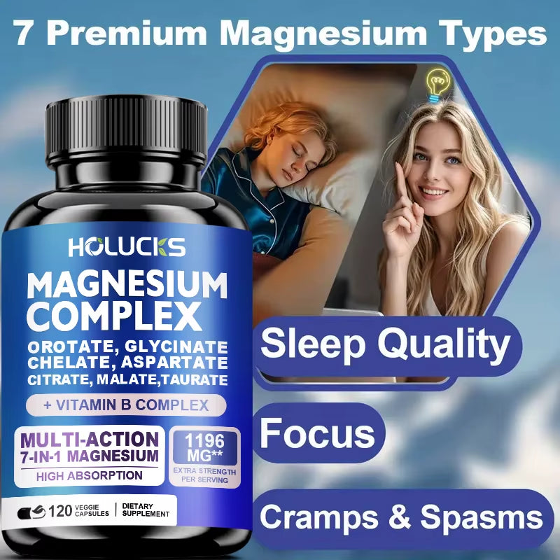 High Quality Magnesium Complex Supplement-Bone, Muscle & Heart Health , Sleep Support, Relaxation, Stress & Anxiety Relief