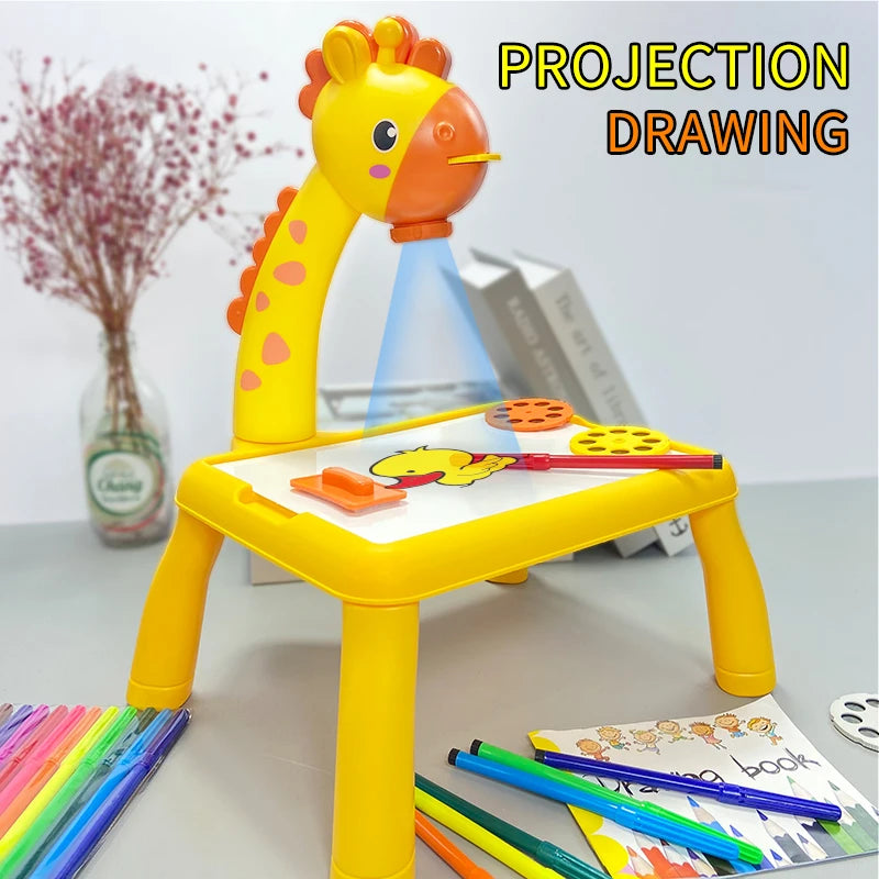 Children'S Projection Drawing Board Multi-Functional Drawing Table Projector Graffiti Puzzle Toy