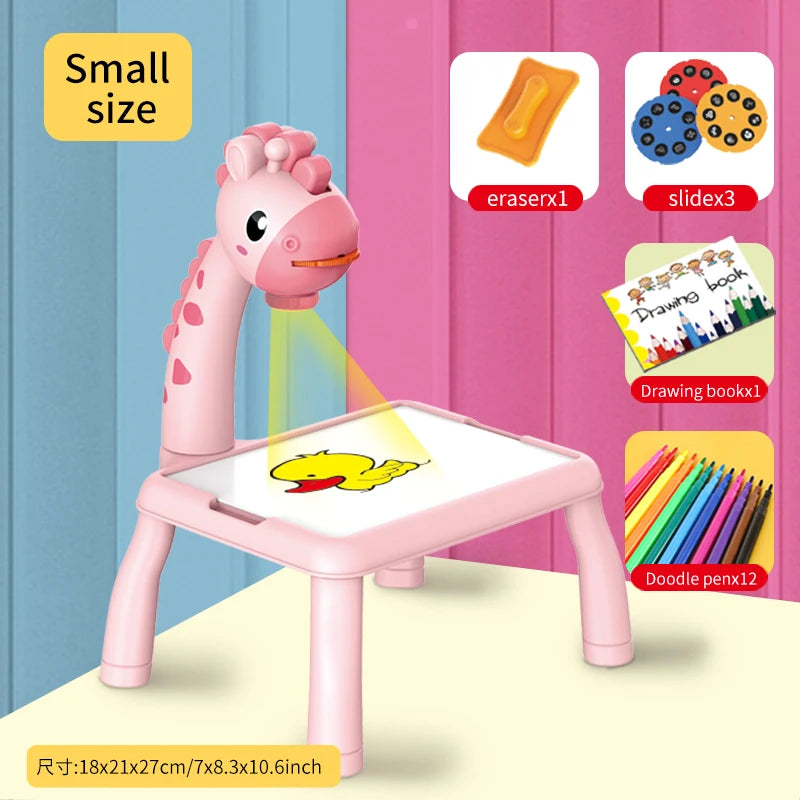 Children'S Projection Drawing Board Multi-Functional Drawing Table Projector Graffiti Puzzle Toy