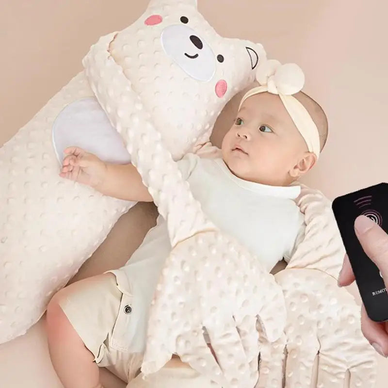 Remote Control Electric Baby Sleep Toy Cartoon Bear Shaped Plush Soothing Dolls Cartoon Baby Sleep Aid Comfort Soother Pillow