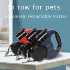 Automatic Retractable Two-End Pet Leash Dog Leash with Flashlight One Tow Two Easy to Walk Your Dog