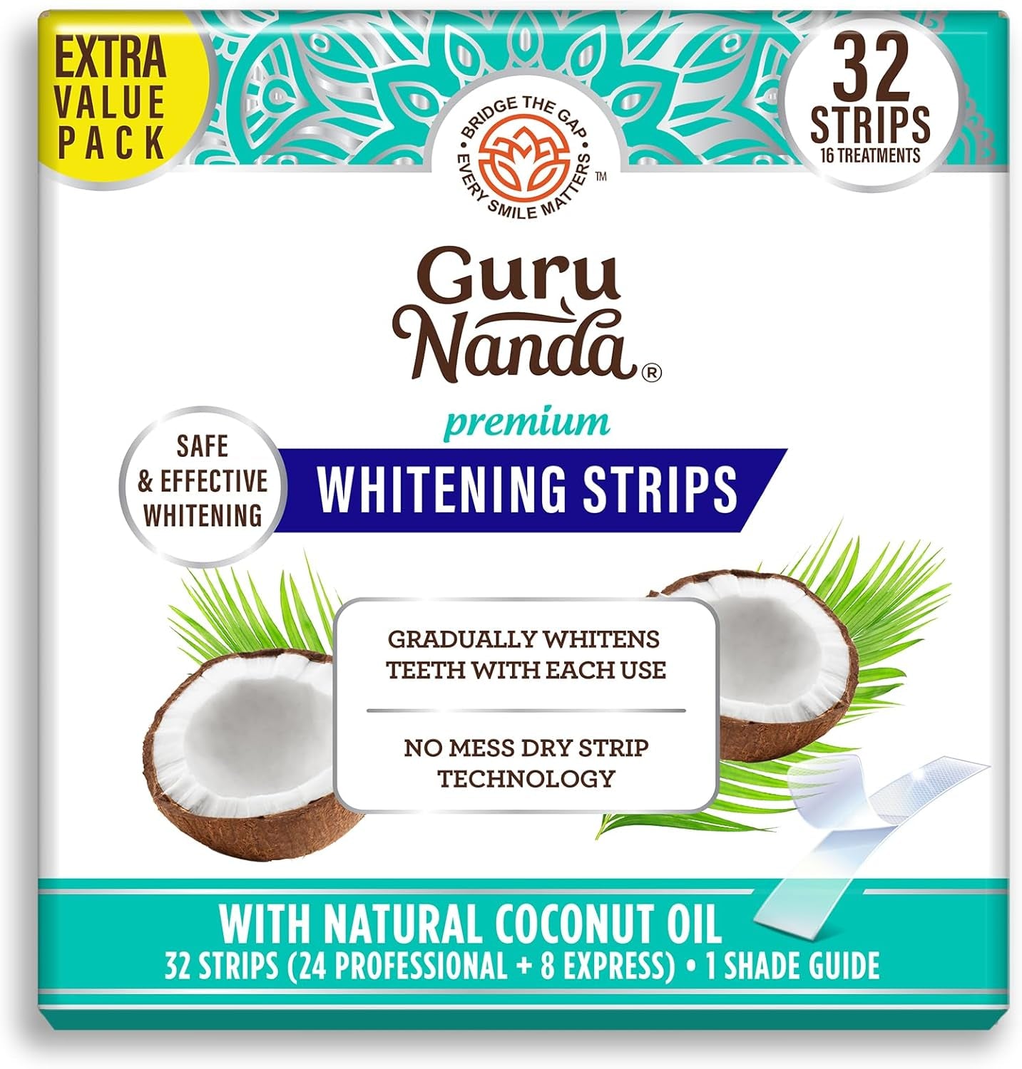 Teeth Whitening Strips - 16-Day Treatment with Non-Slip, Dry Strip Technology - Whitening Designed with Care for a Brighter Smile