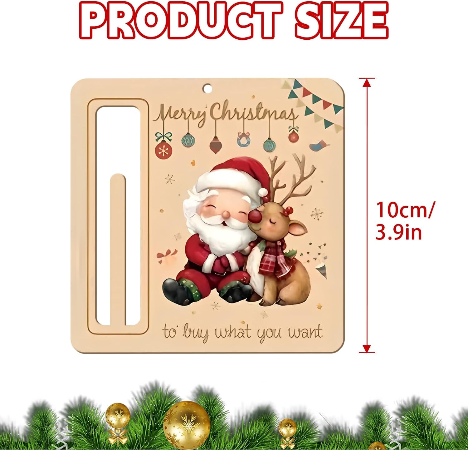 10Pcs Christmas Tree Decorations - Wood Christmas Tree Hanging Ornament Holiday Xmas Ornaments Christmas Decorations Decor Home Indoors Personalized Christmas Money Holder Ornaments