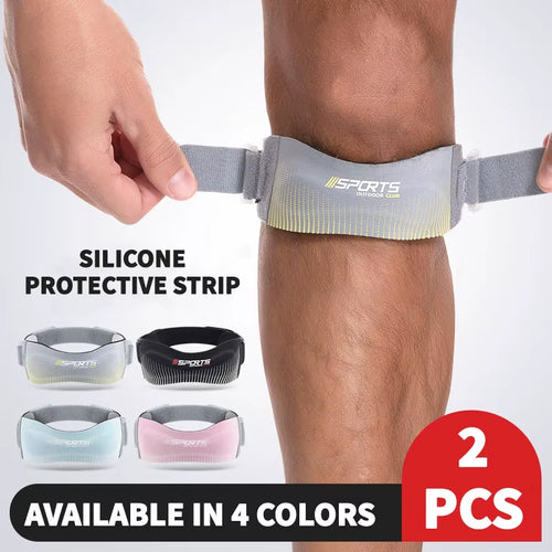 2 Pcs Knee Pad Adjustable Knee Strap Patellar Tendon Pressurized Protector Support Slider Pad Guard Badminton Running