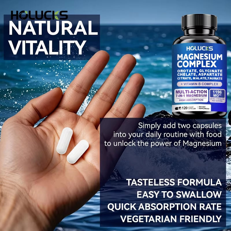 High Quality Magnesium Complex Supplement-Bone, Muscle & Heart Health , Sleep Support, Relaxation, Stress & Anxiety Relief